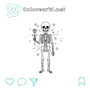 Esqueleto para colorear (PDF para imprimir gratis) thumbnail