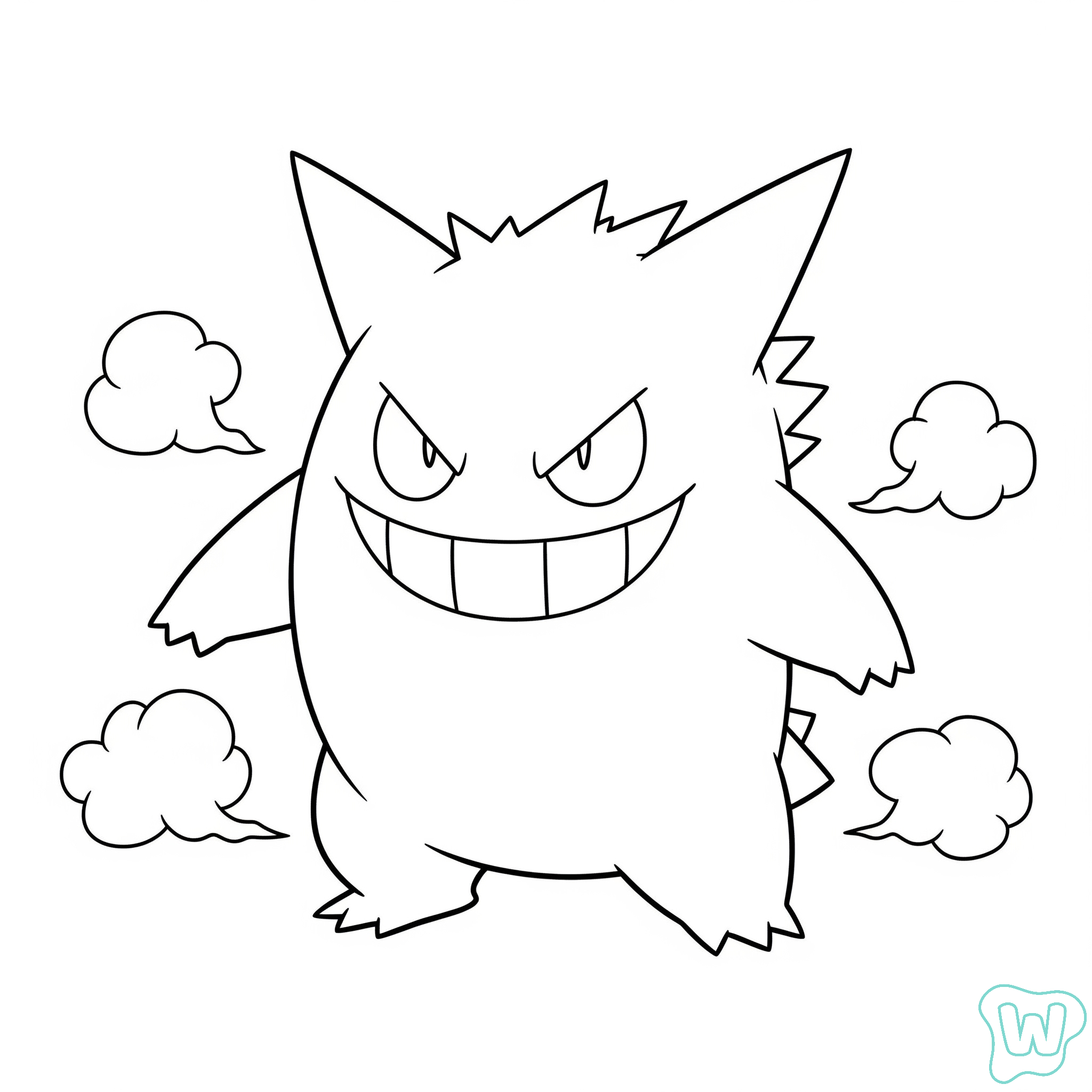 Gengar páginas para colorear para adultos
