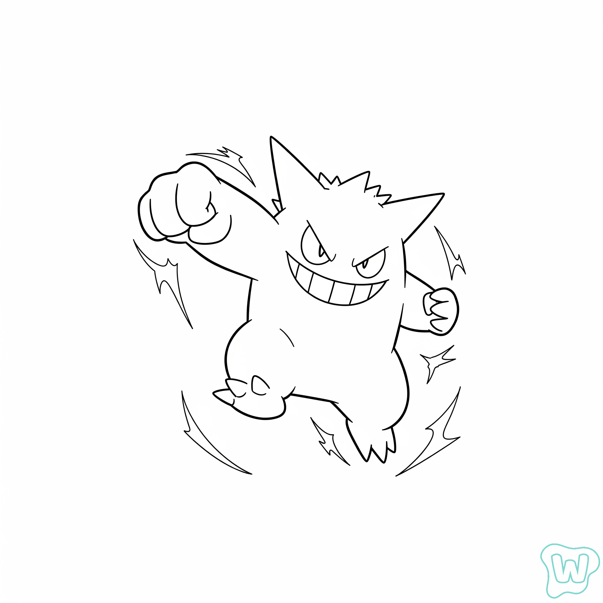 lindas páginas para colorear Gengar