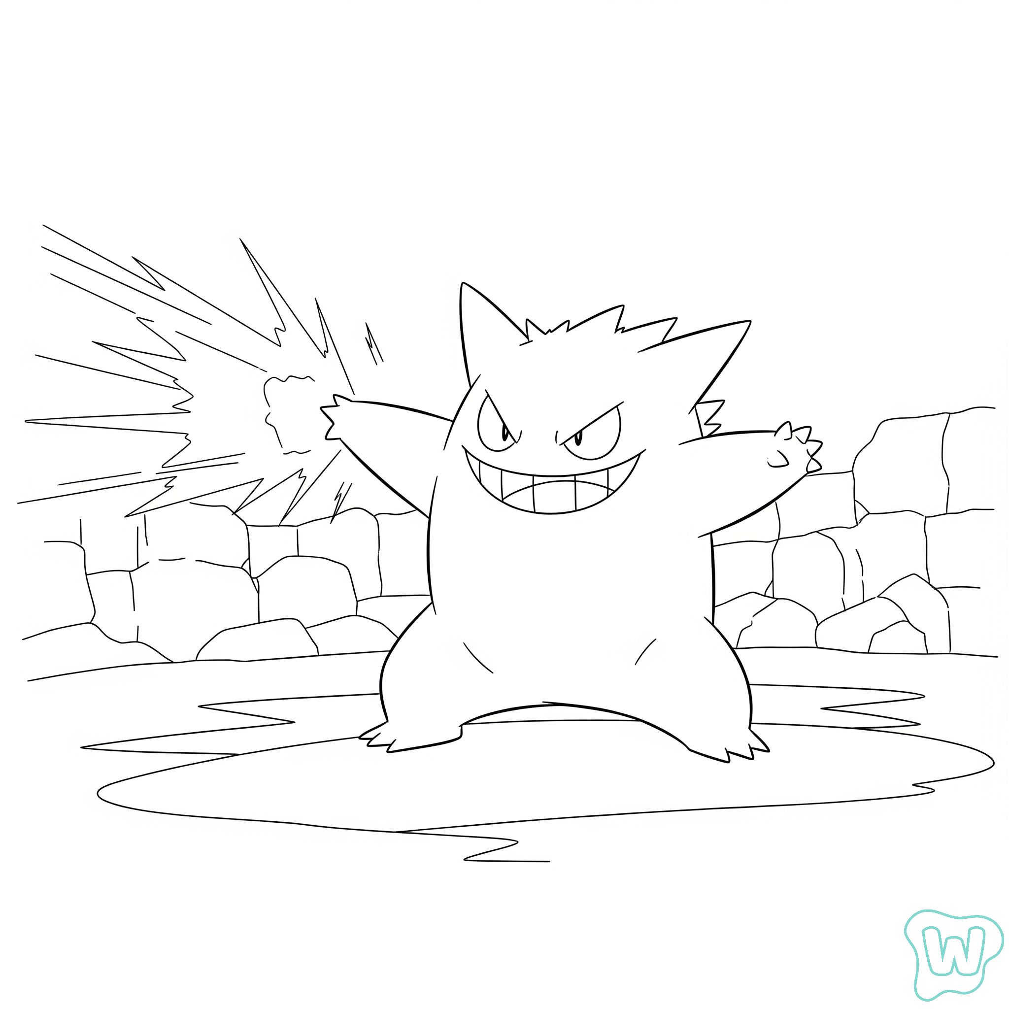 páginas para colorear fáciles de Gengar