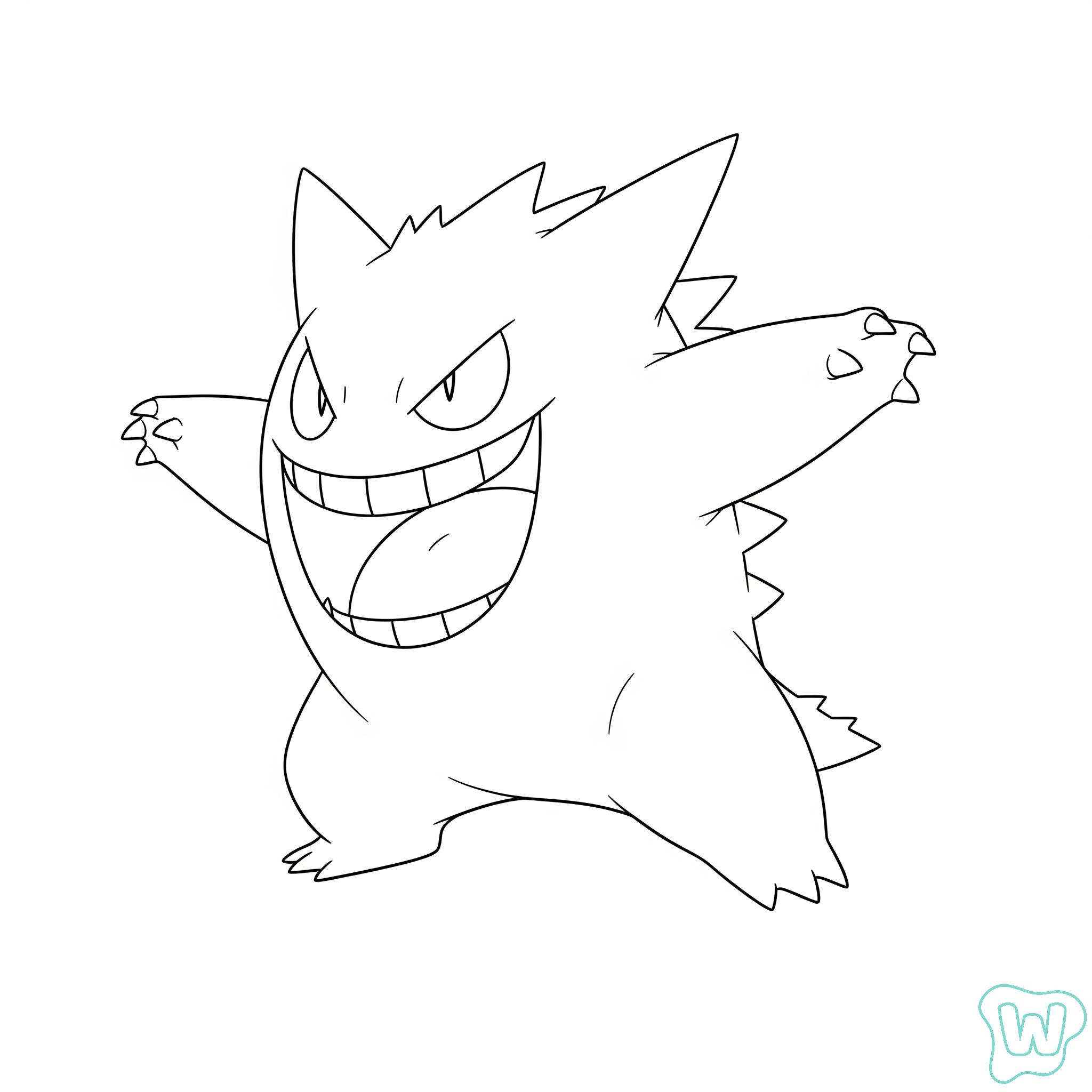 Gengar dibujos para colorear y Imprimir PDF gratis