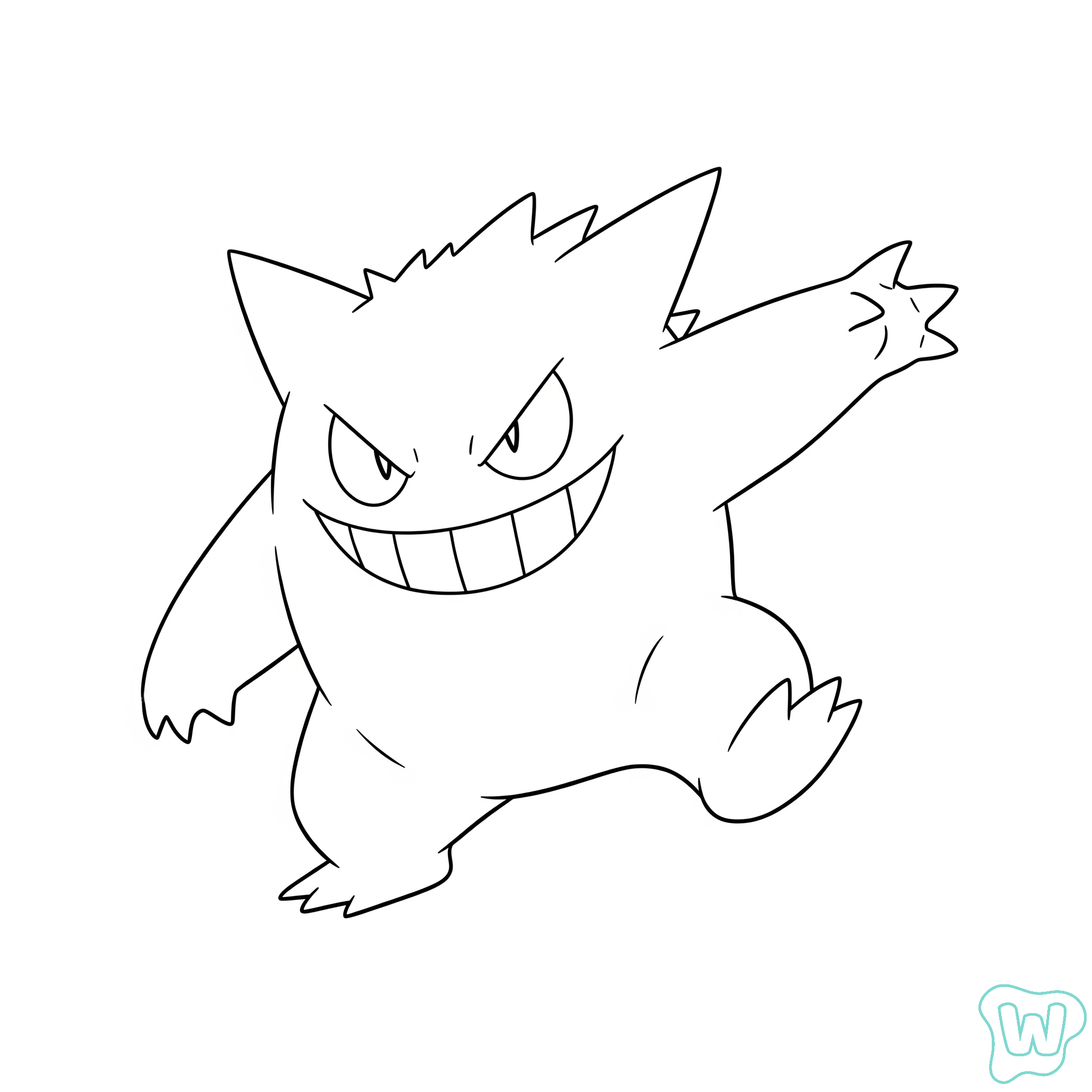 Gengar páginas para colorear imprimibles