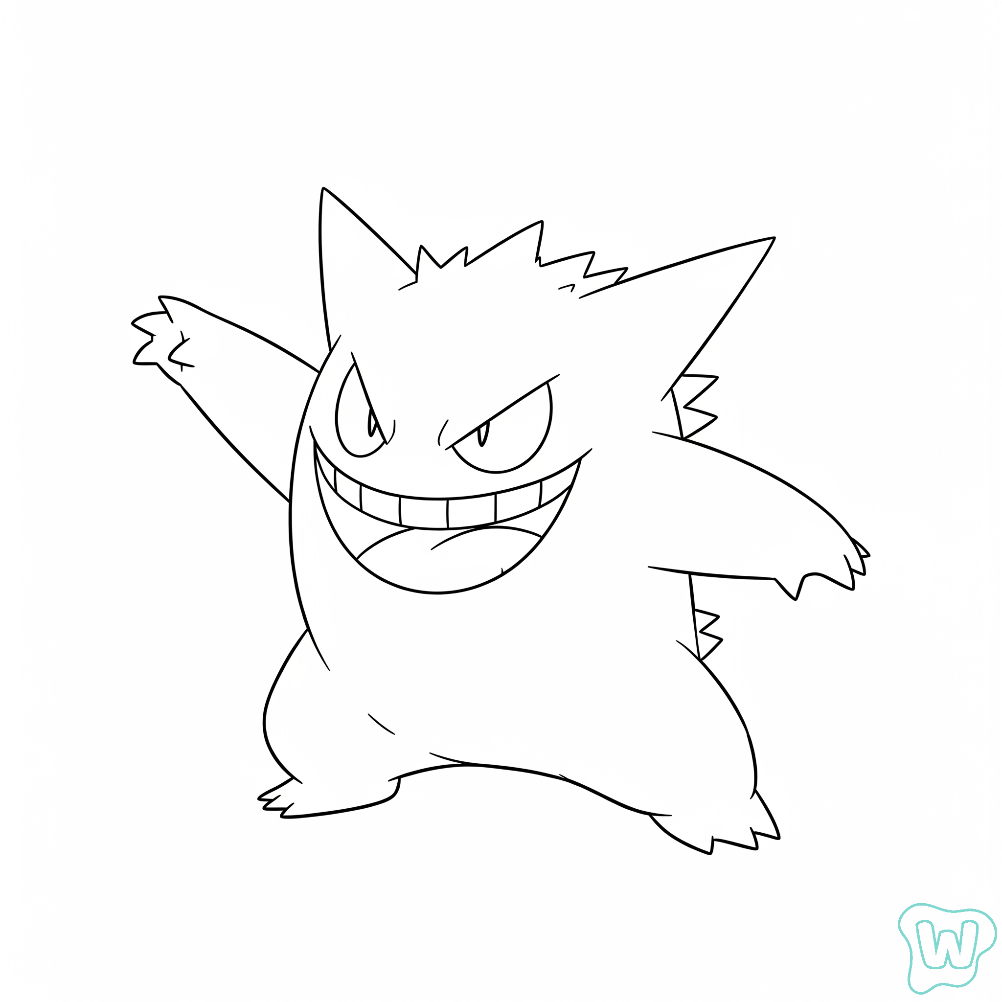 Gengar páginas para colorear imprimibles 1