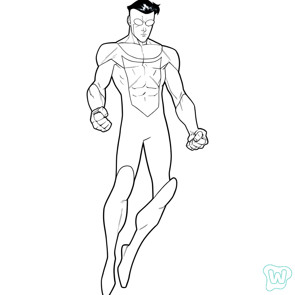 páginas para colorear detalladas de Invincible para adultos
