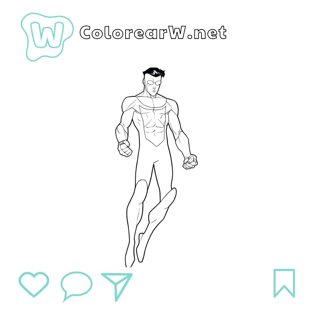 Invincible para colorear (PDF para imprimir gratis) thumbnail