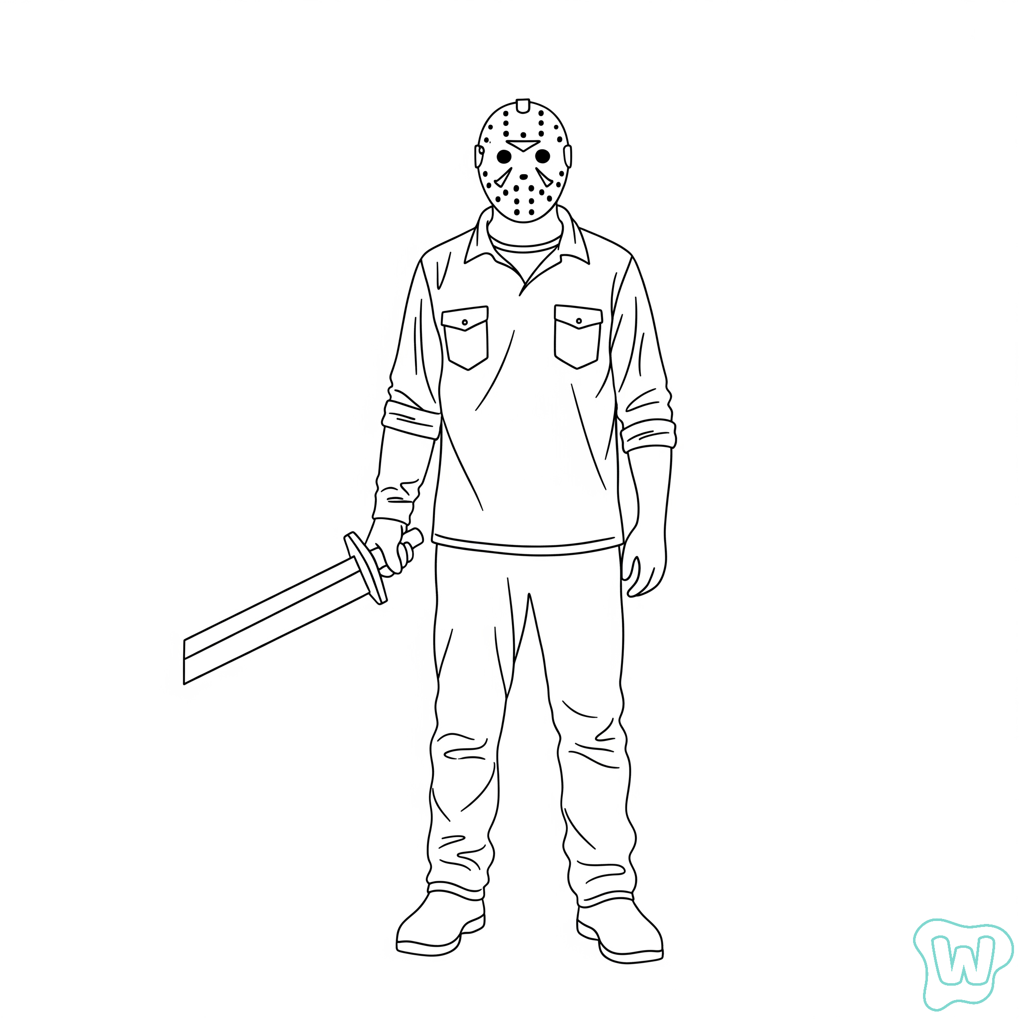 Jason Voorhees páginas para colorear de adornos