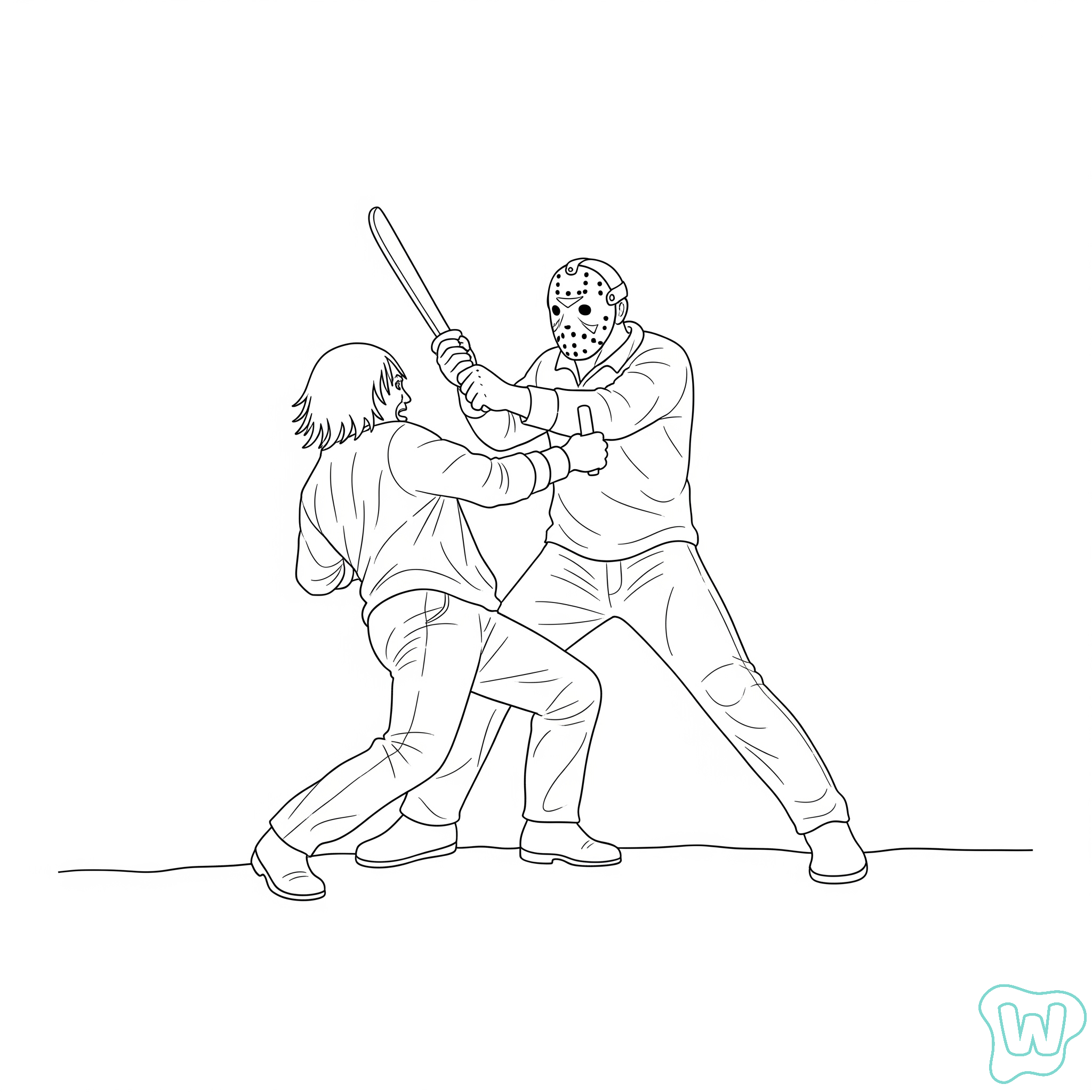 Jason Voorhees páginas para colorear para adultos fáciles