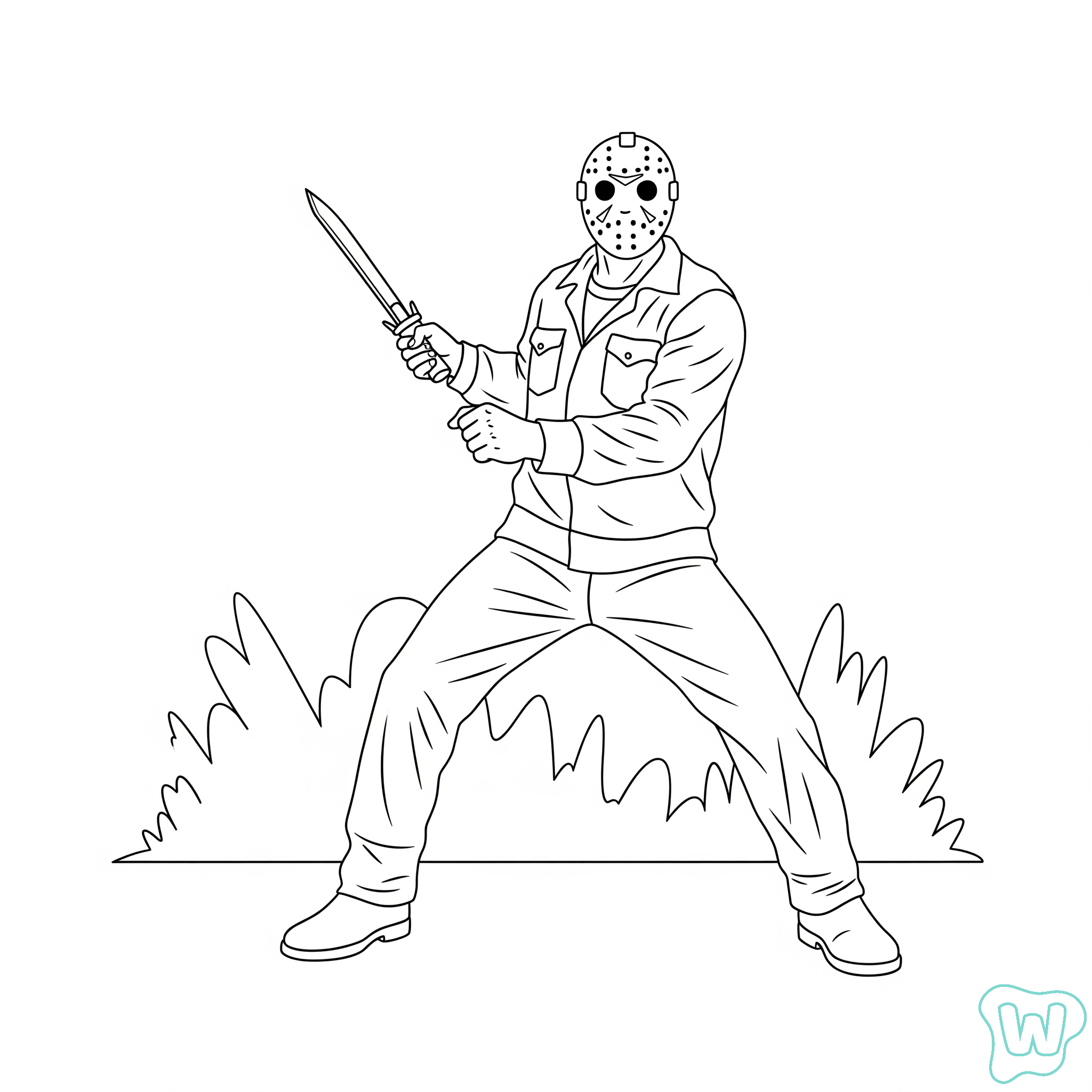 Jason Voorhees páginas para colorear pdf 1