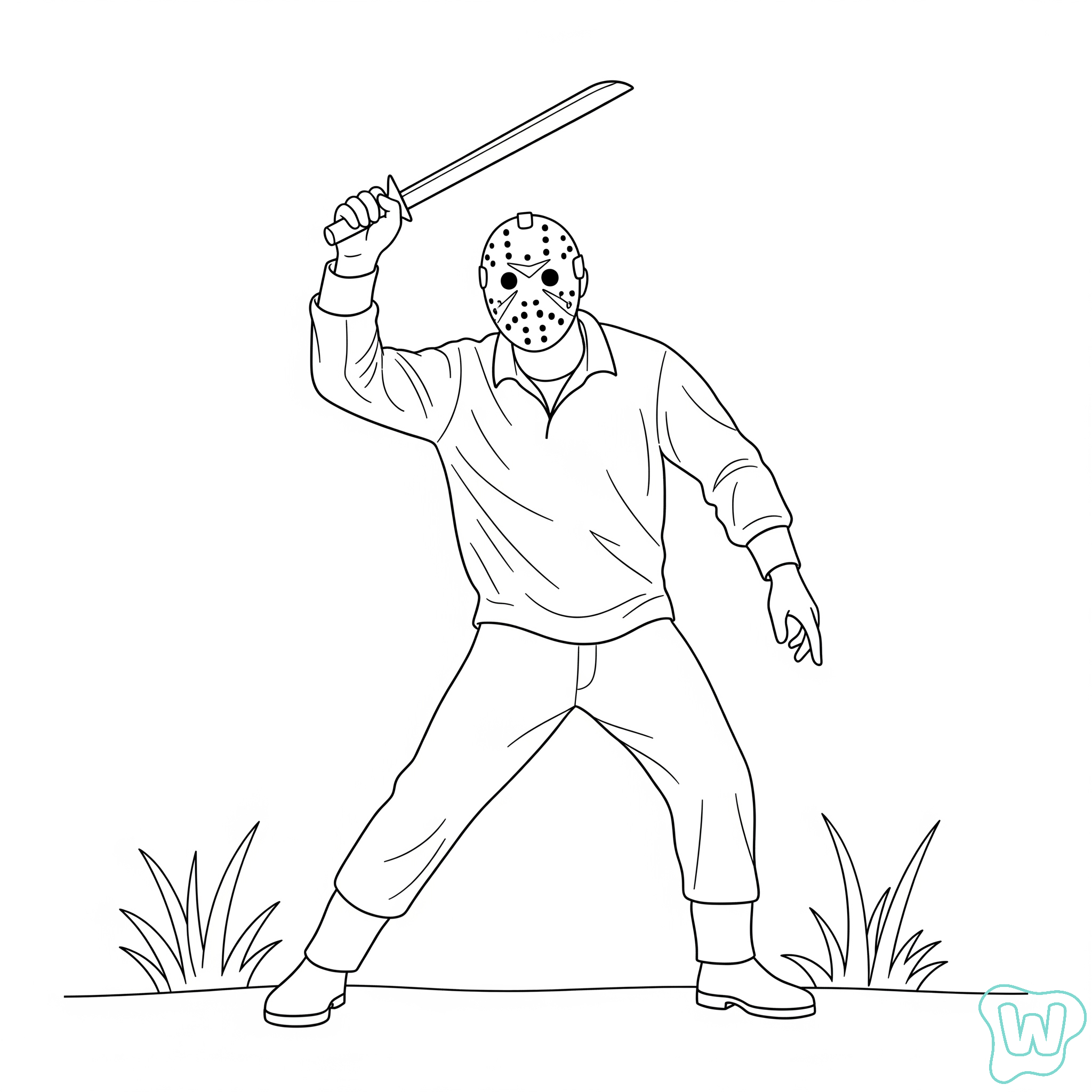 Jason Voorhees páginas para colorear imprimibles 1