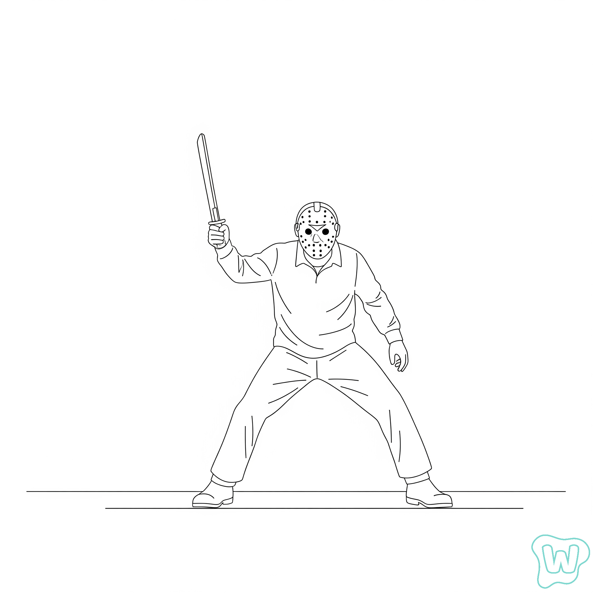 páginas para colorear imprimibles Jason Voorhees