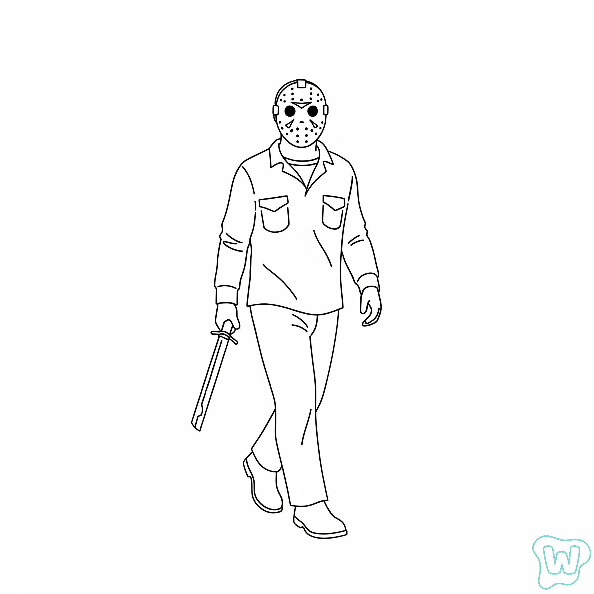 Jason Voorhees páginas para colorear imprimibles