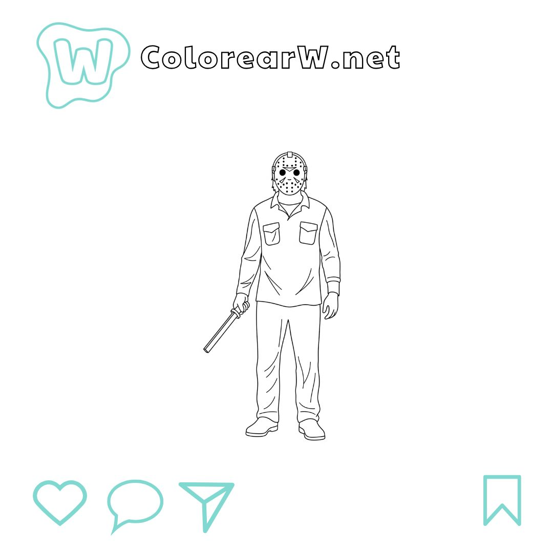 Jason Voorhees para colorear (PDF para imprimir gratis) thumbnail