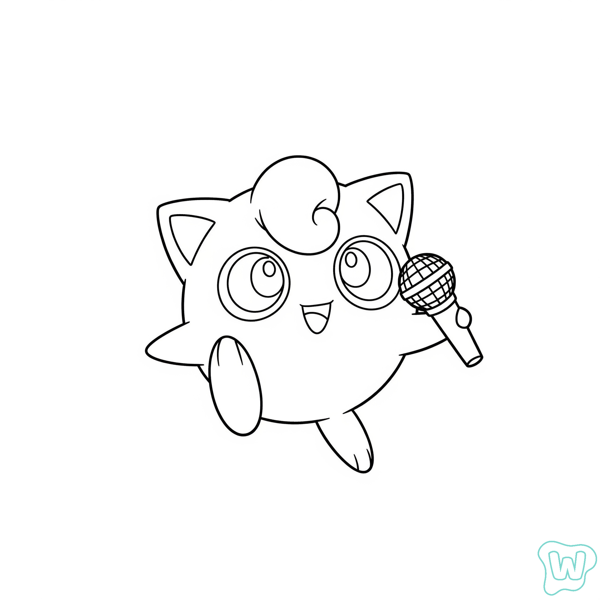 Jigglypuff páginas para colorear fáciles 1