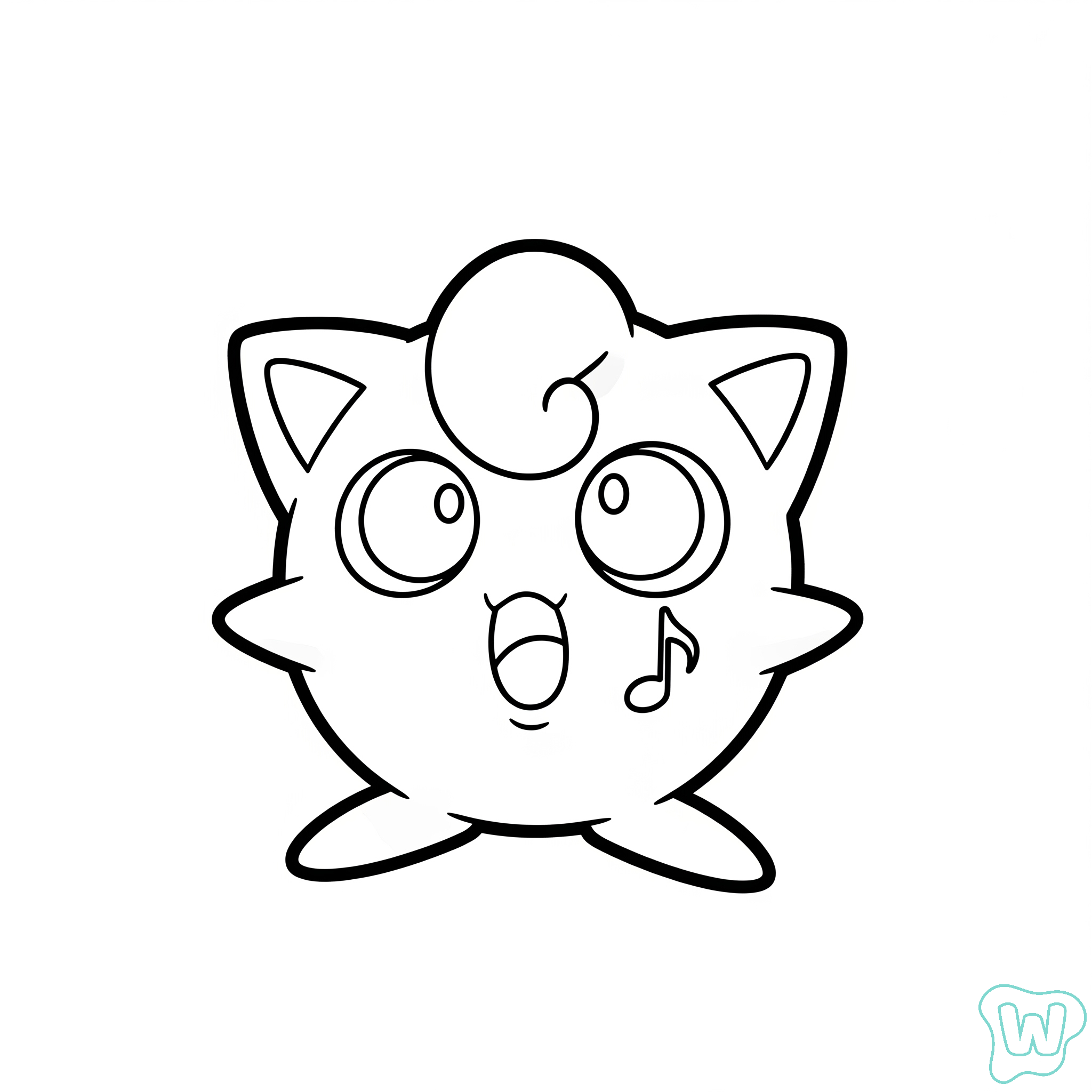 Jigglypuff páginas para colorear fáciles