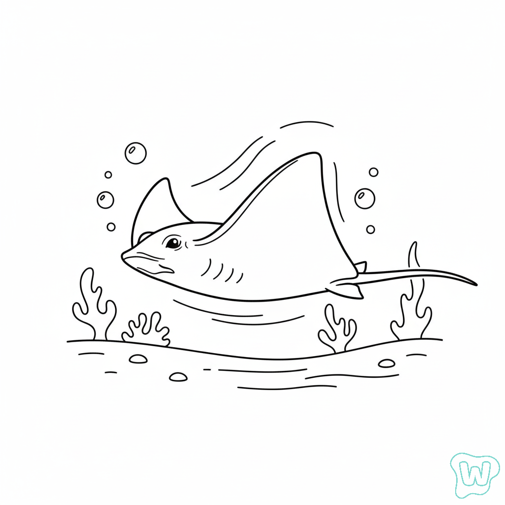 Mantarraya páginas para colorear para adultos