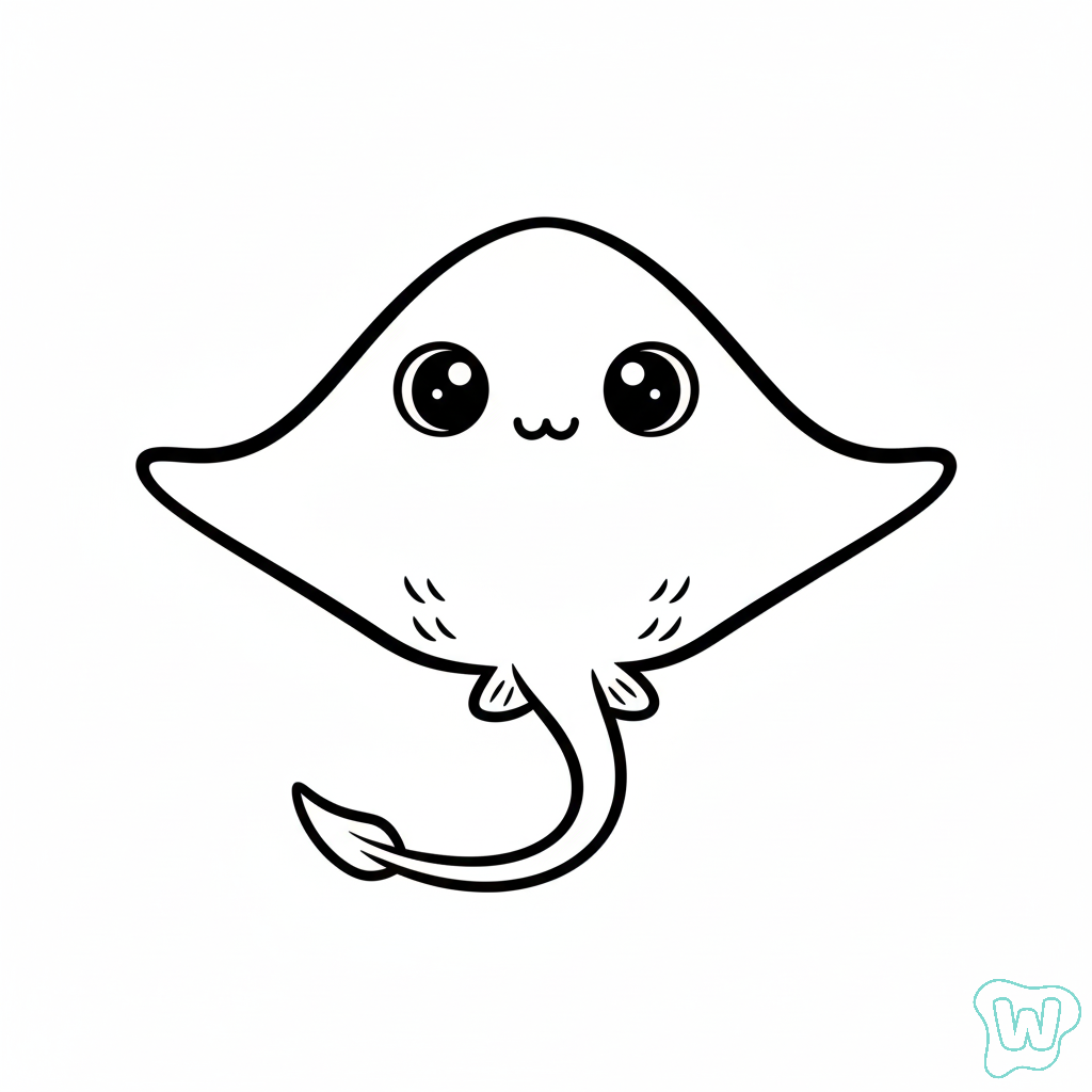 Mantarraya páginas para colorear imprimibles 1