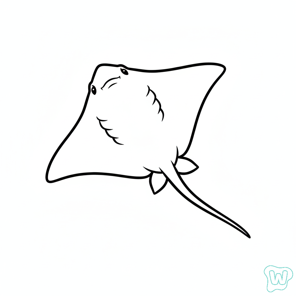 páginas para colorear Mantarraya imprimibles