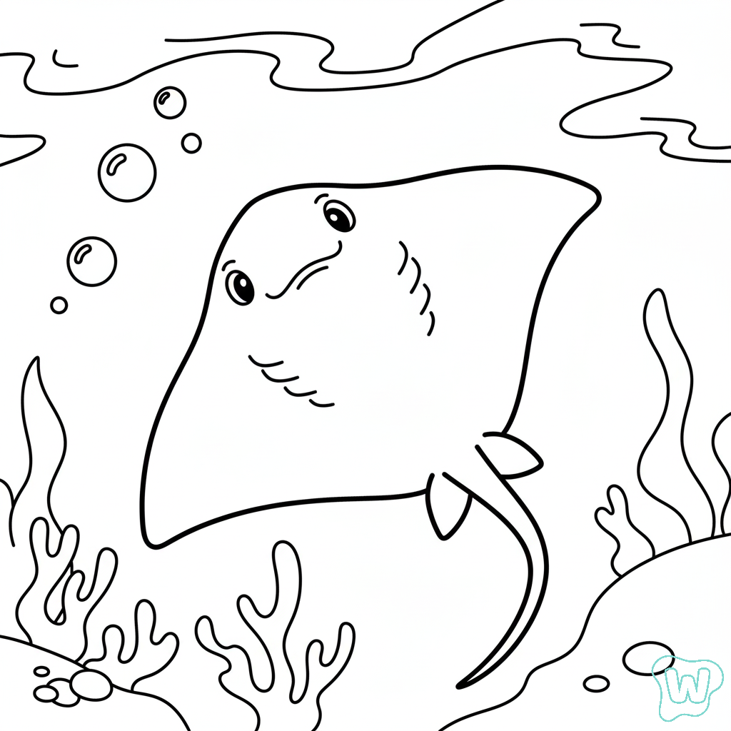 Mantarraya páginas para colorear imprimibles