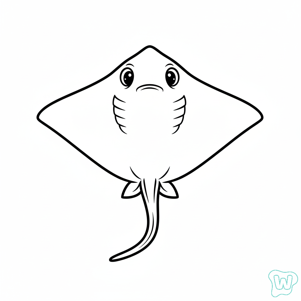 divertidas páginas para colorear Mantarraya