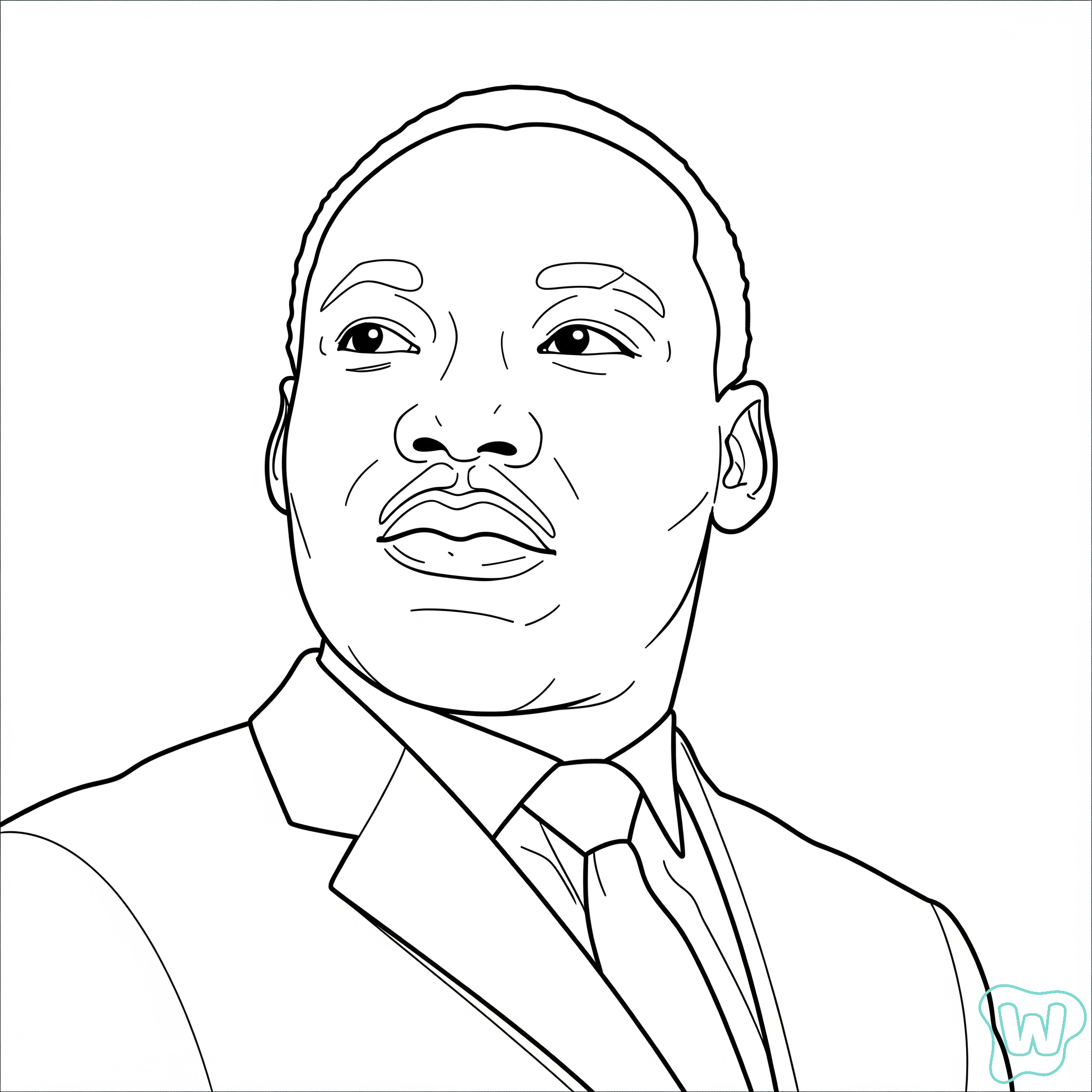 Martin Luther King colorear y Imprimir PDF gratis