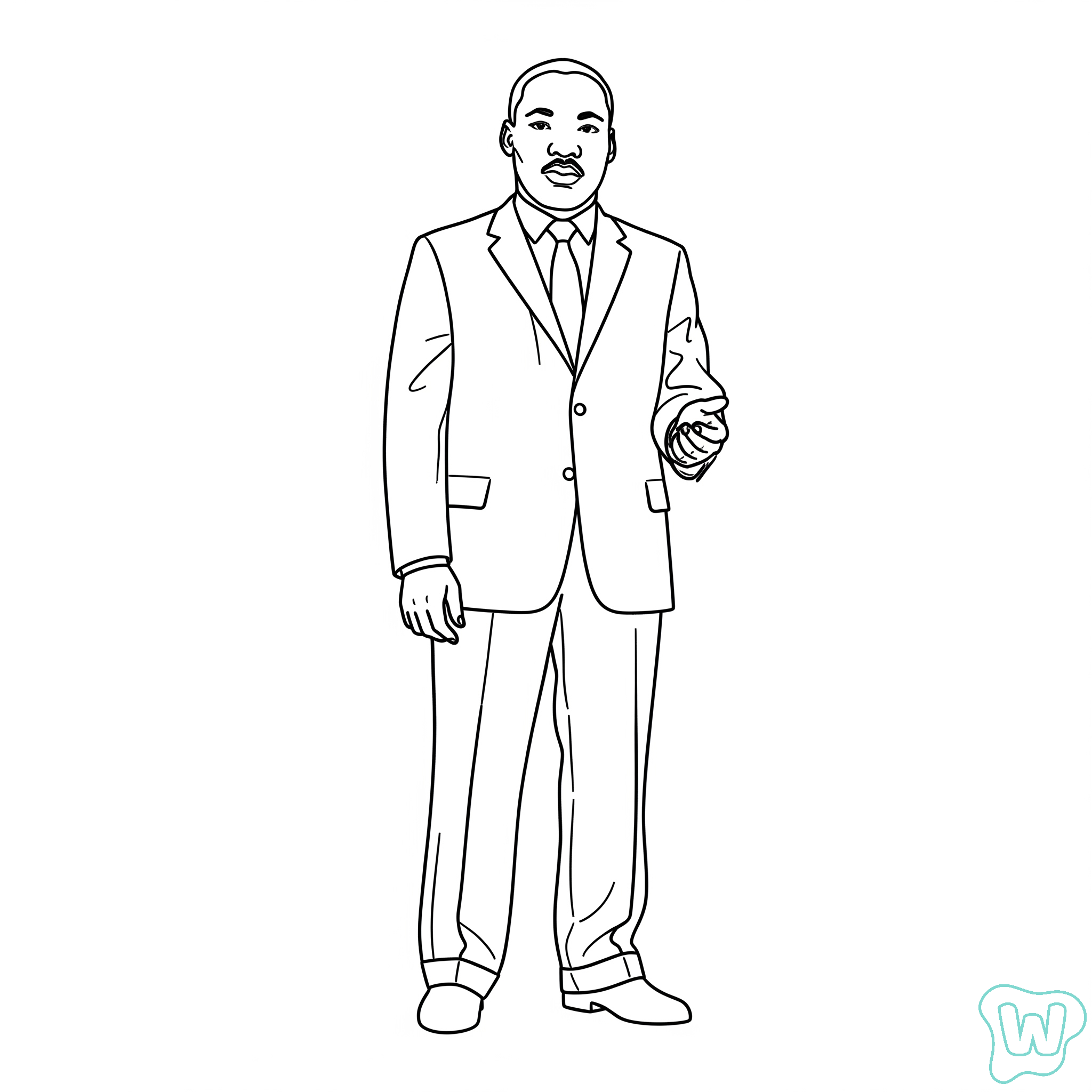 páginas para colorear fáciles de Martin Luther King