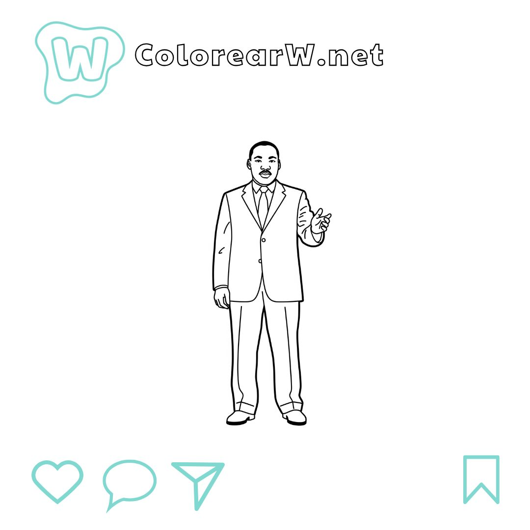 Martin Luther King para colorear (PDF para imprimir gratis) thumbnail