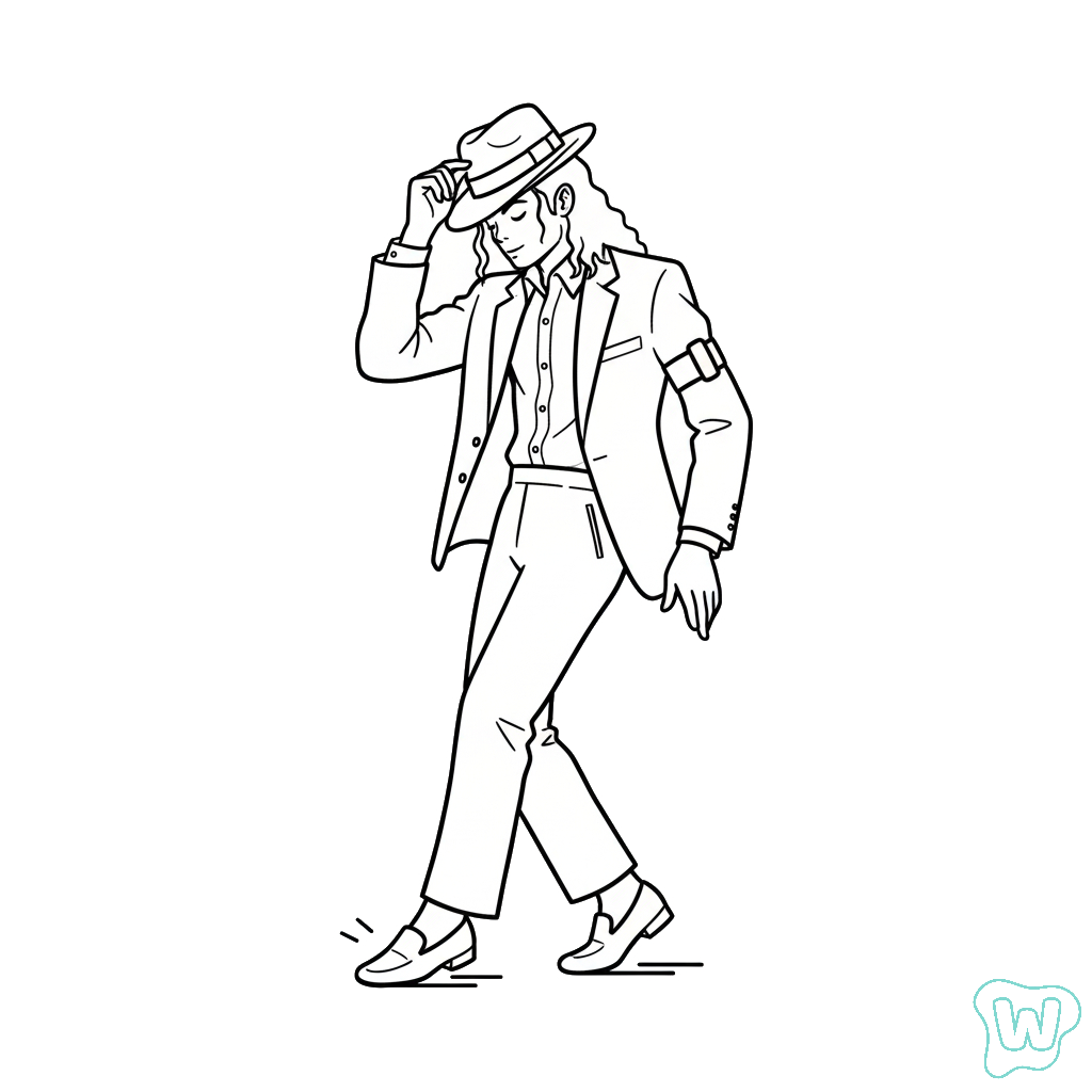Michael Jackson páginas para colorear para adultos fáciles 1