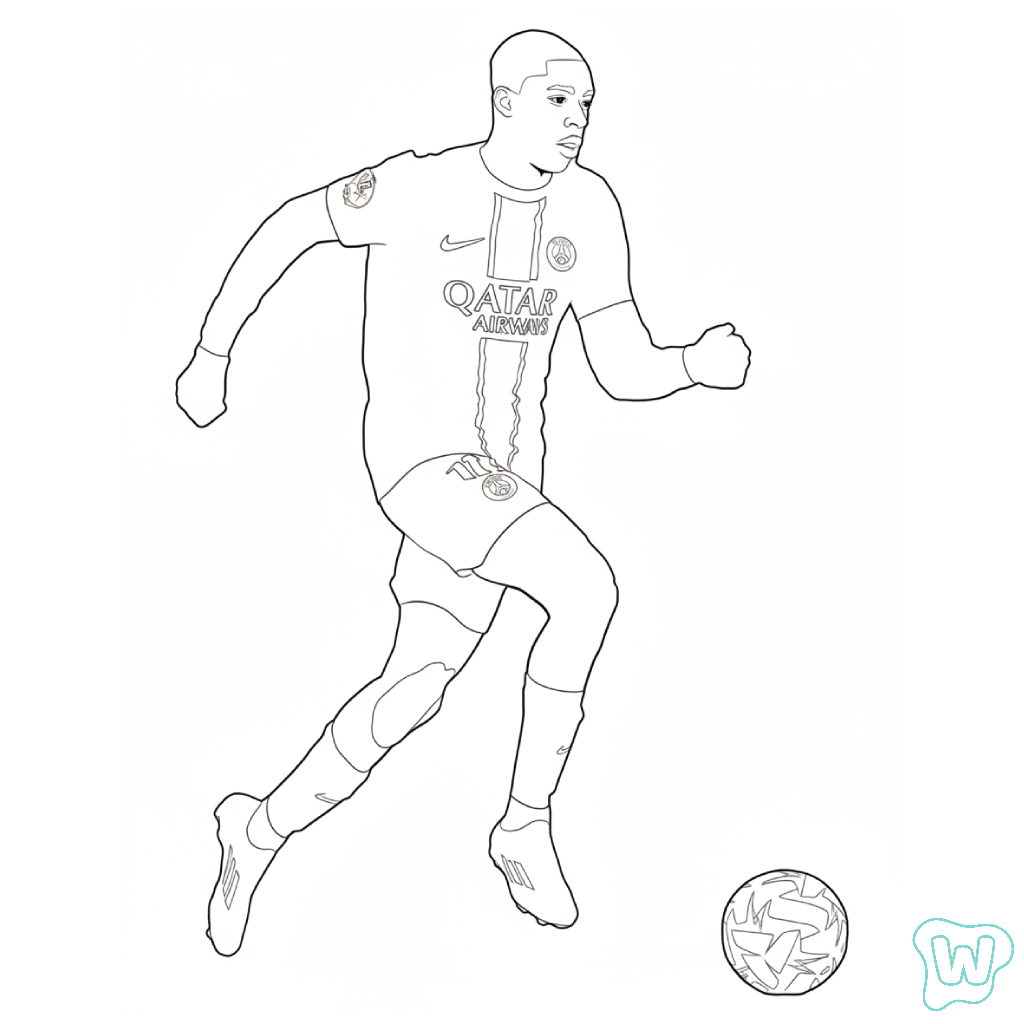 colorear y Imprimir PDF Ousmane Dembélé