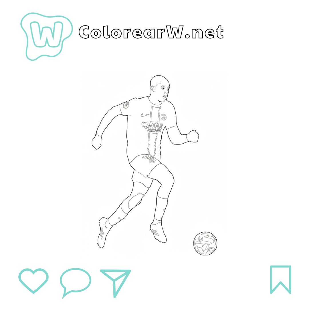 Ousmane Dembélé para colorear (PDF para imprimir gratis) thumbnail