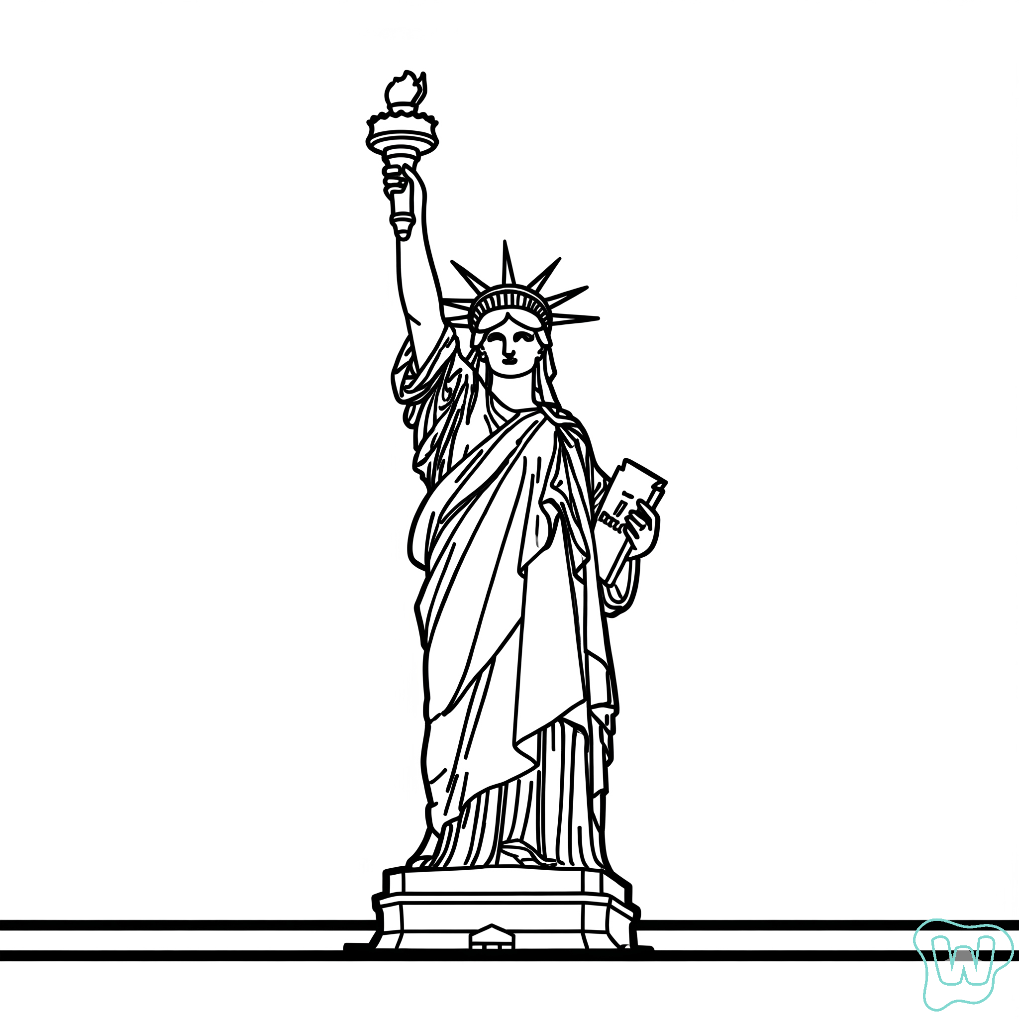 páginas para colorear detalladas de Statue of Liberty