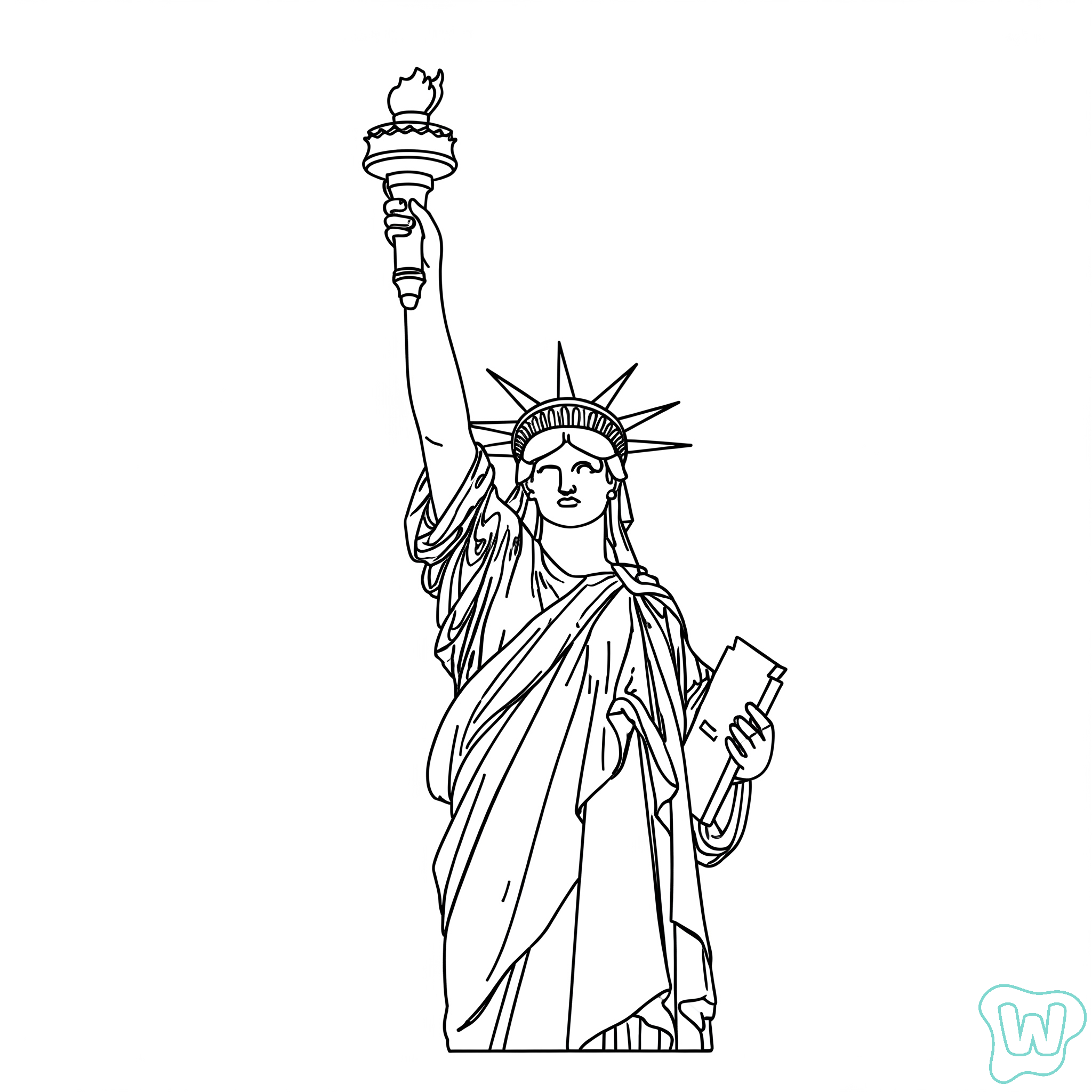 Statue of Liberty páginas para colorear pdf