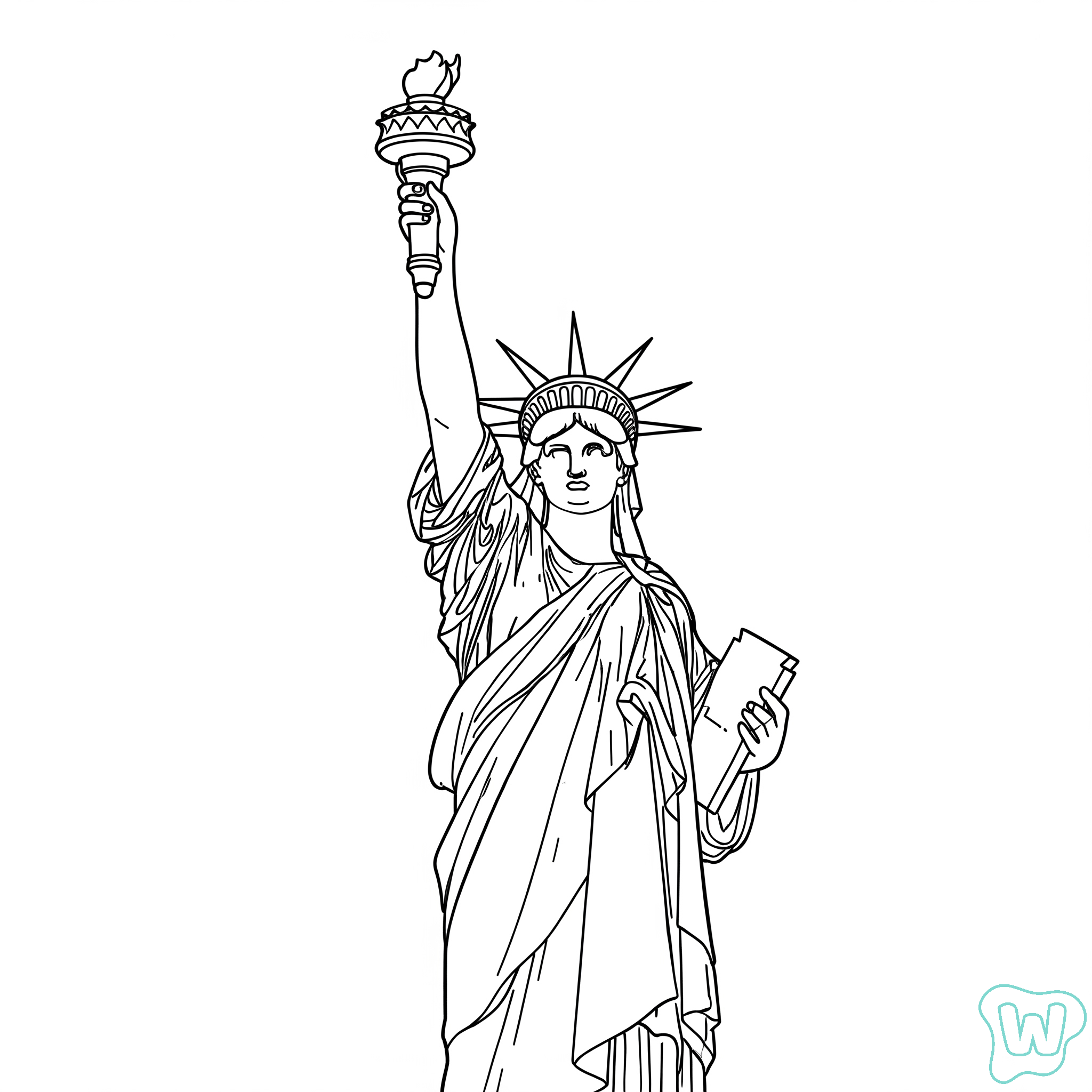 Statue of Liberty páginas para colorear pdf 1