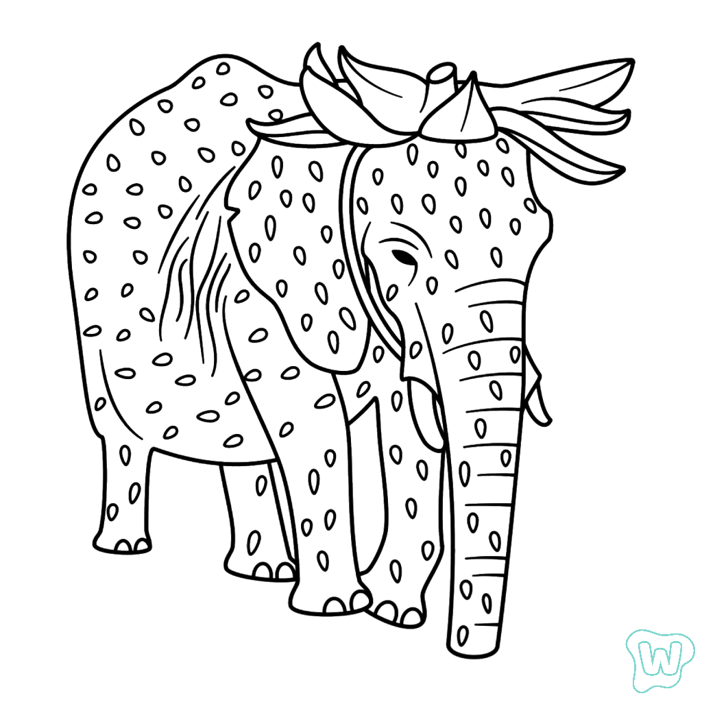 páginas para colorear de preescolar Strawberry Elephant