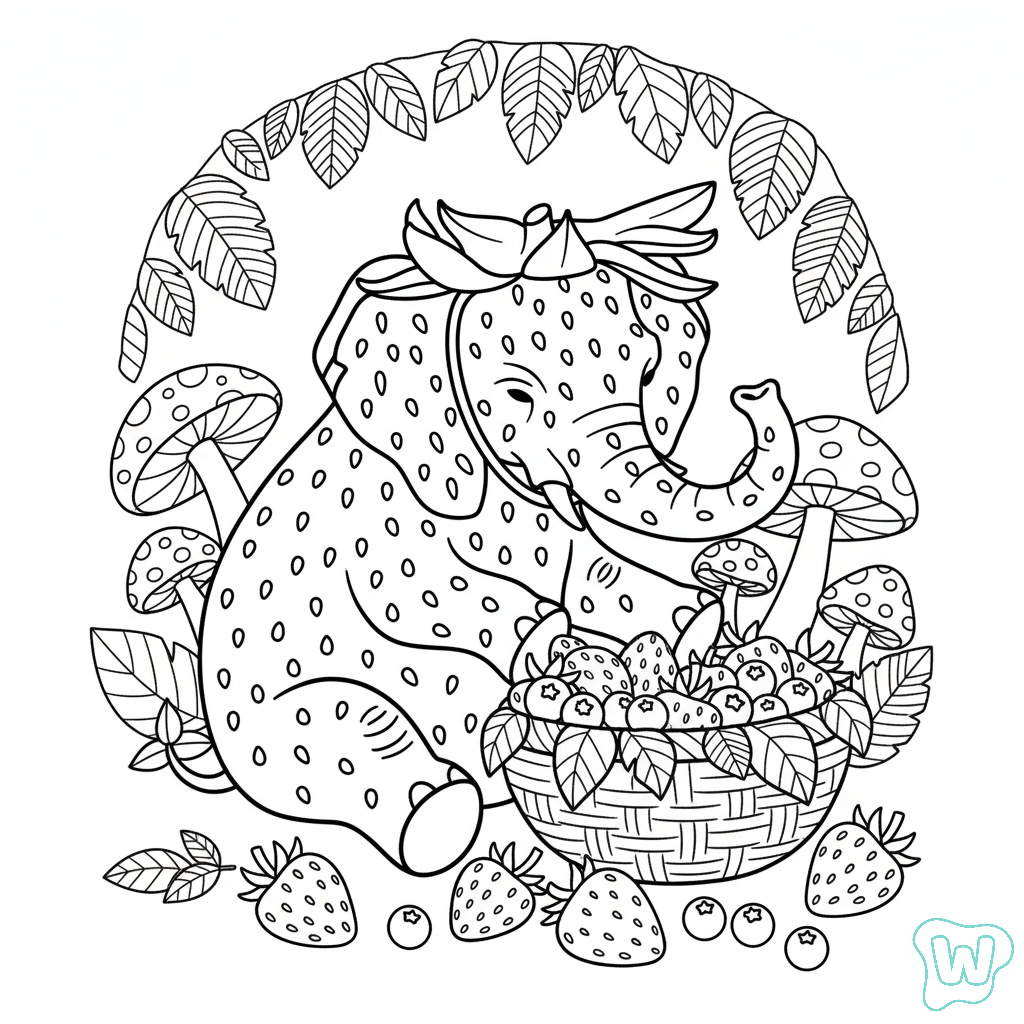 Strawberry Elephant páginas para colorear para imprimir gratis