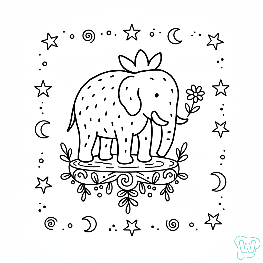 páginas para colorear Strawberry Elephant gratis