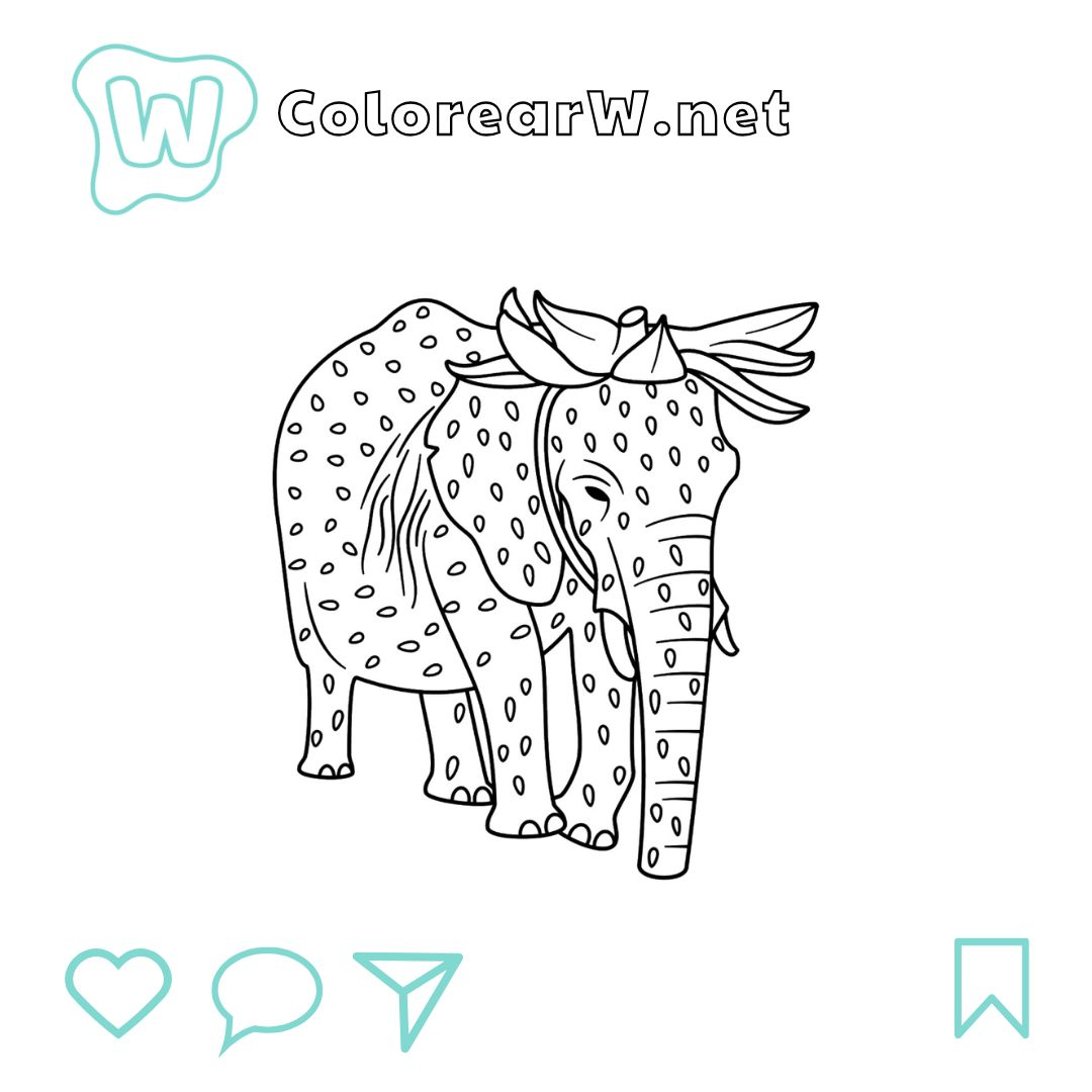 Strawberry Elephant para colorear (PDF para imprimir gratis) thumbnail