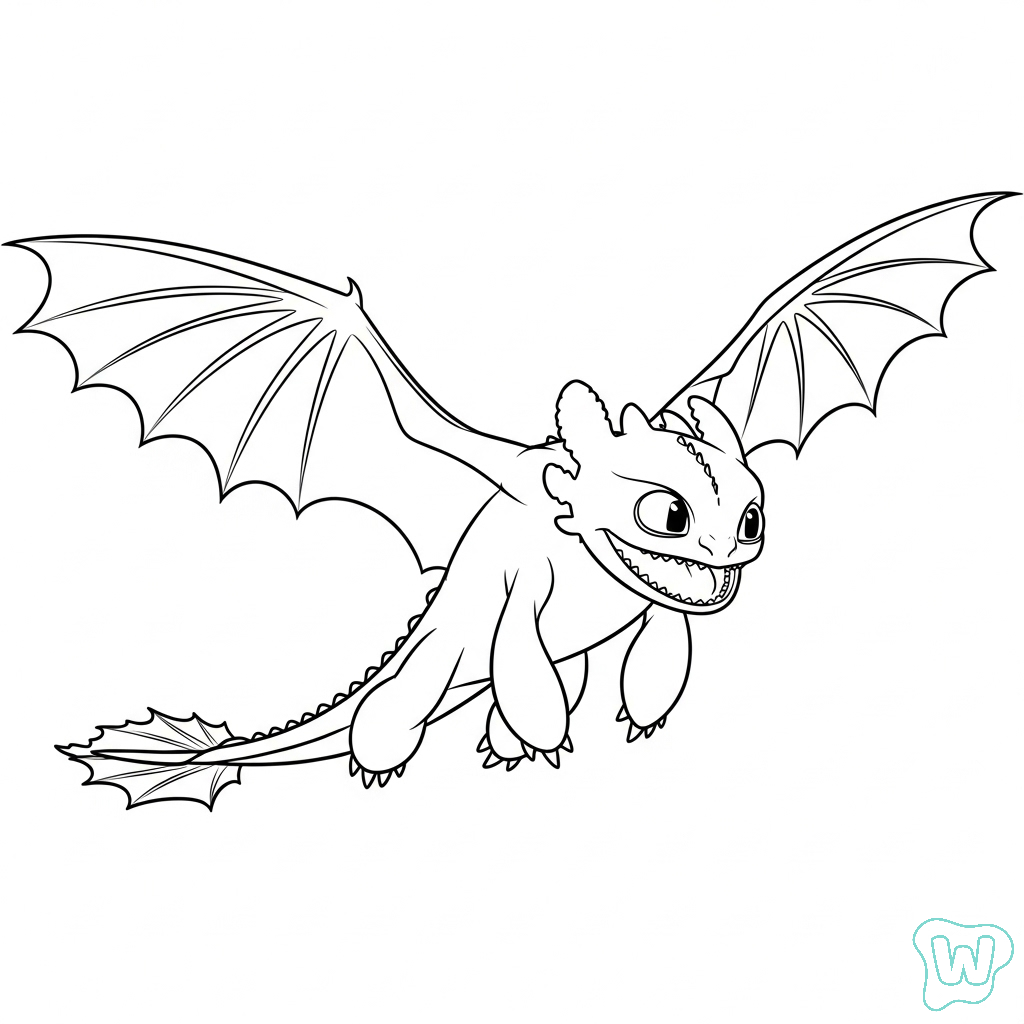 páginas para colorear para Toothless