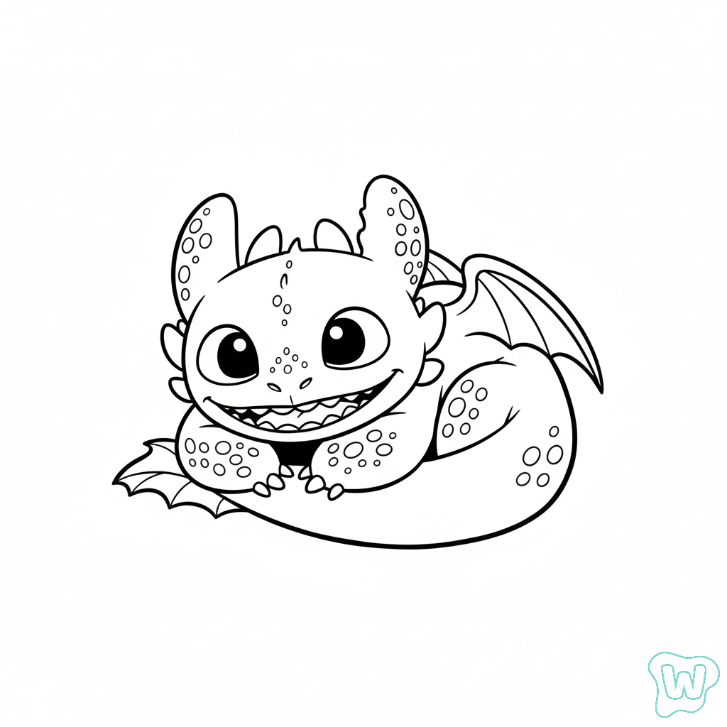 Toothless páginas para colorear gratis
