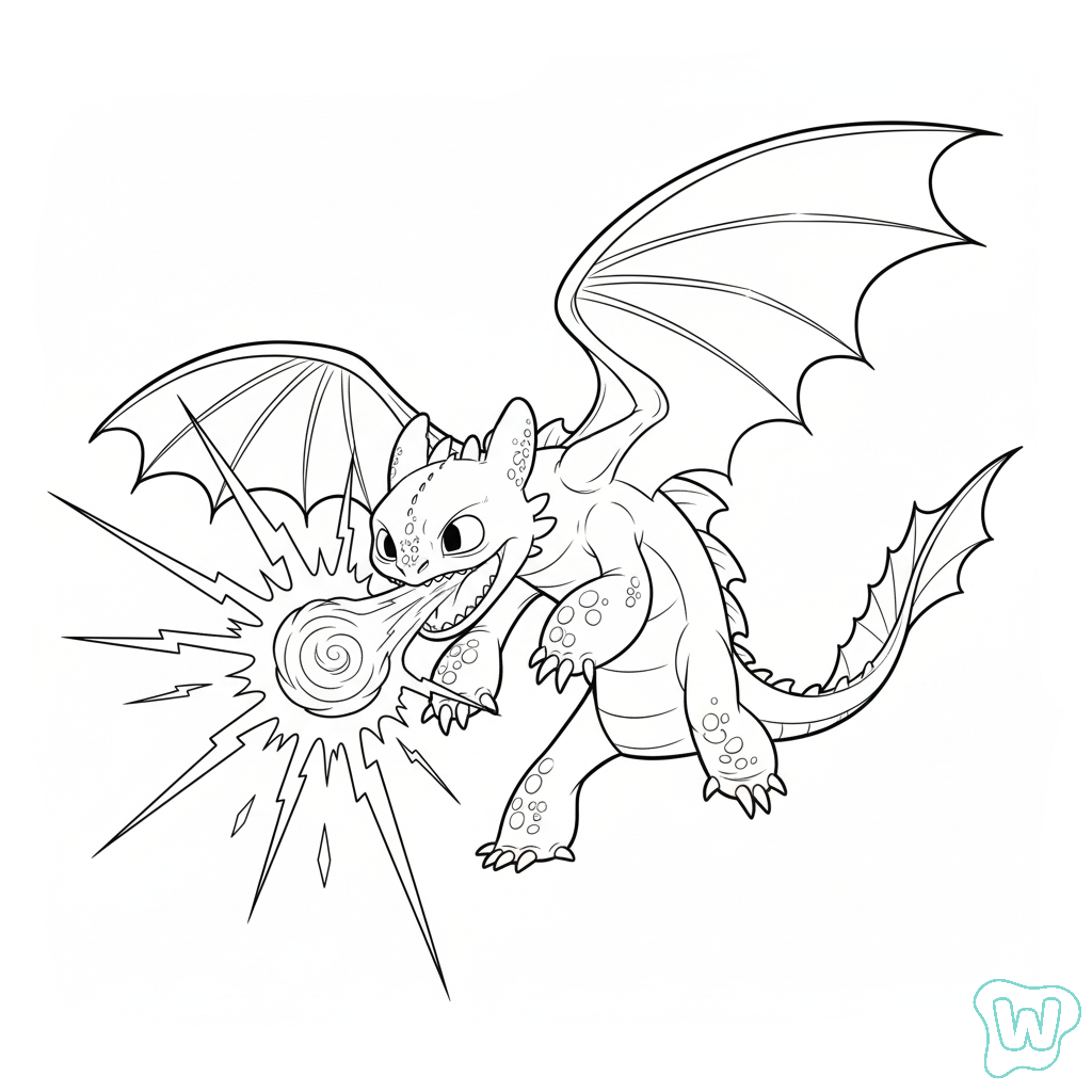 Toothless páginas para colorear imprimibles
