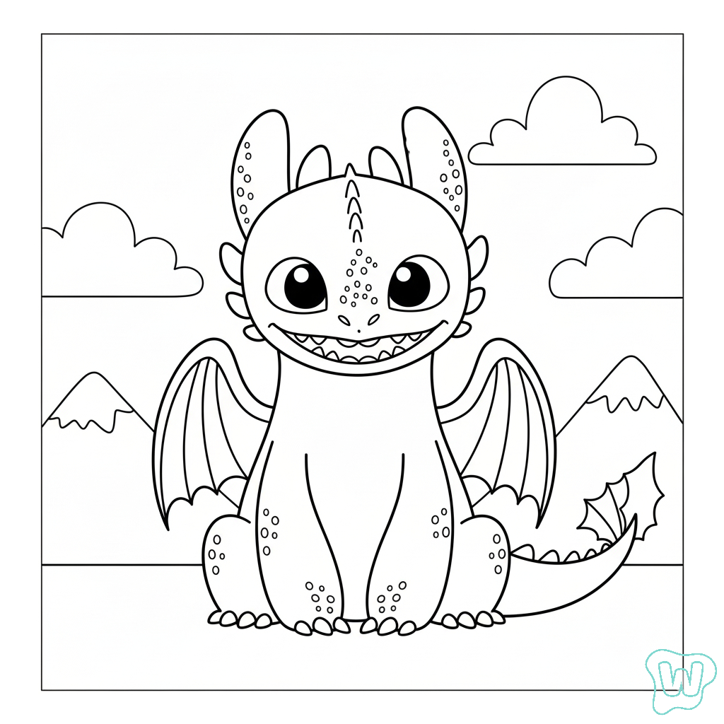 páginas para colorear para imprimir gratis Toothless