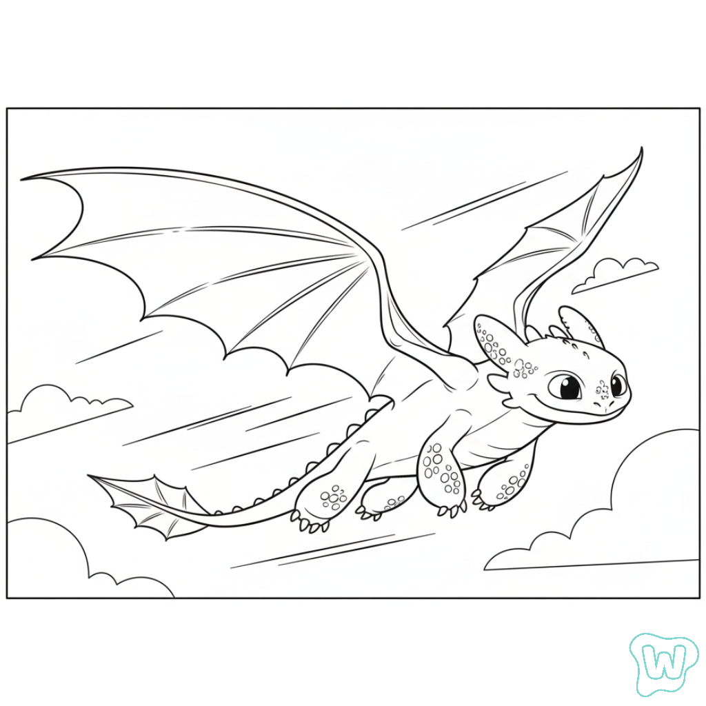 Toothless páginas para colorear para imprimir