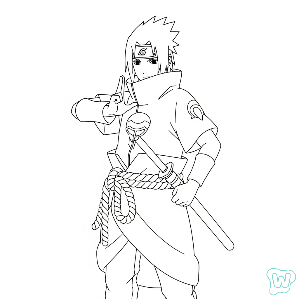Uchiha Sasuke PDF para imprimir gratis