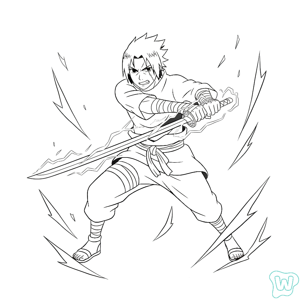 Uchiha Sasuke páginas para colorear para imprimir