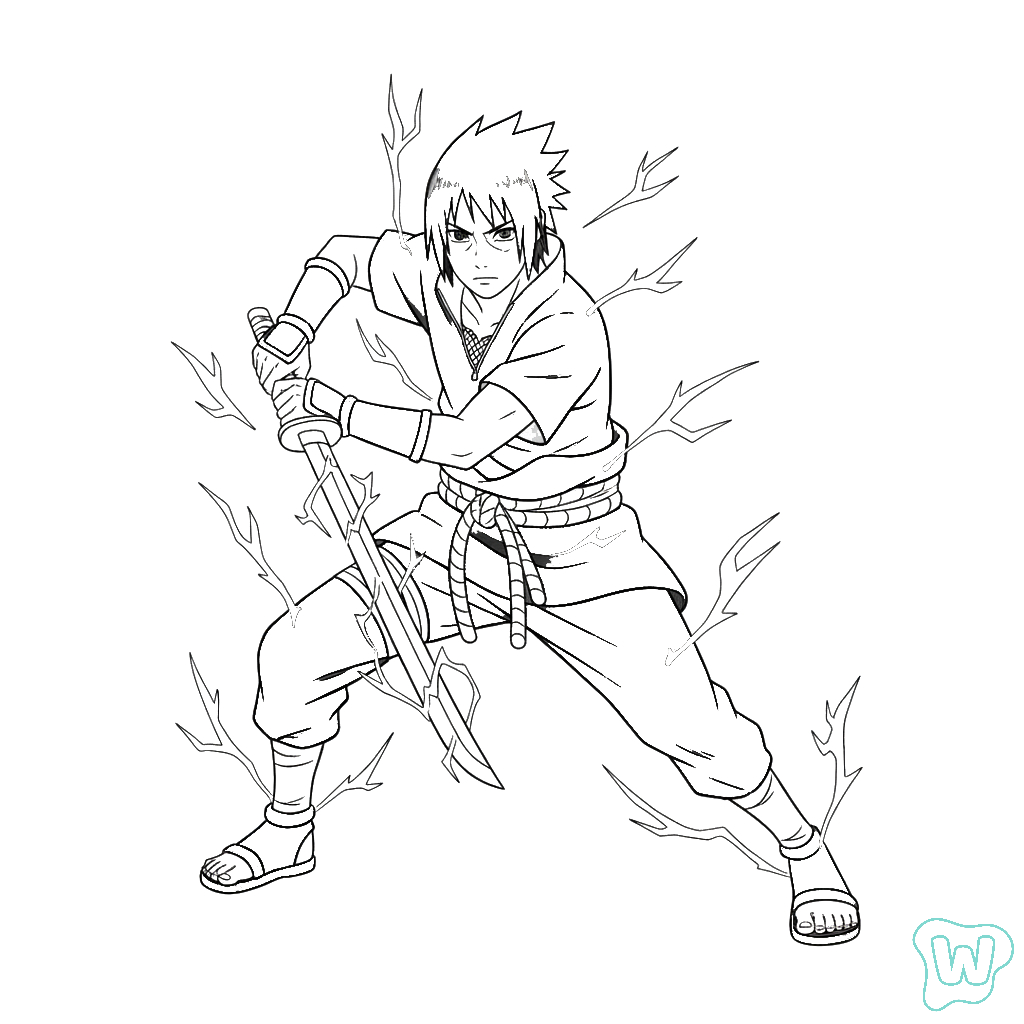 Uchiha Sasuke páginas para colorear para imprimir 1