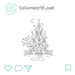 Casa Embrujada para colorear (PDF para imprimir gratis) thumbnail