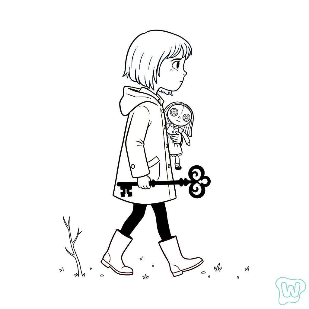 Coraline páginas para colorear de adornos