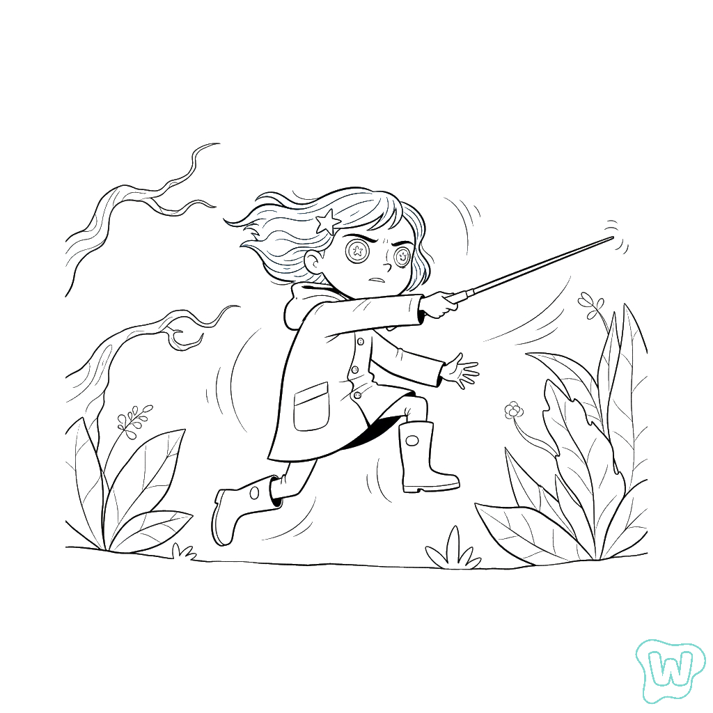 páginas para colorear kawaii lindas Coraline