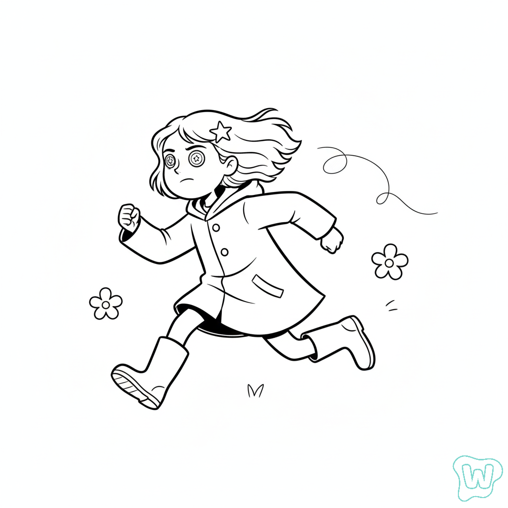 Coraline páginas para colorear para adultos fáciles