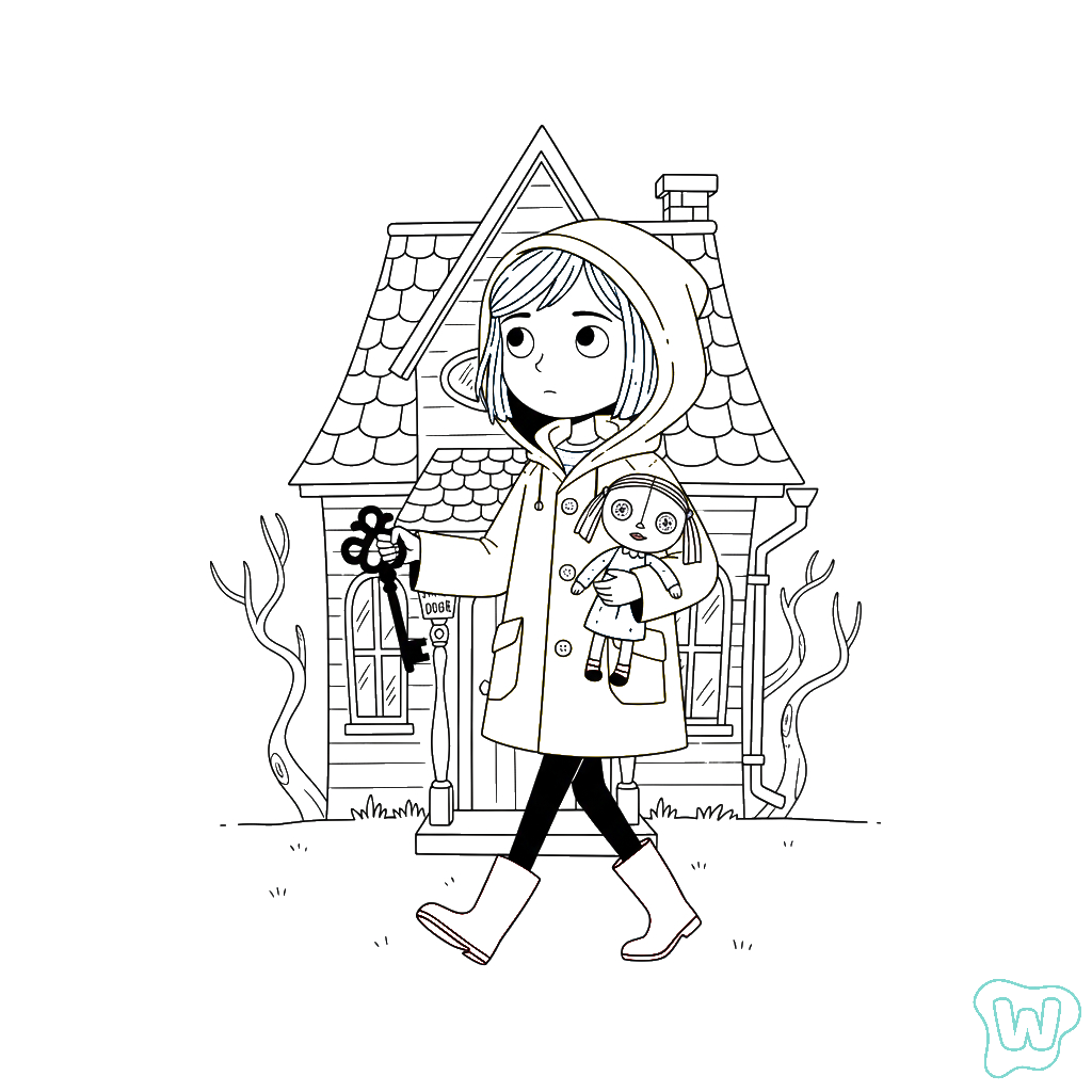 lindas páginas para colorear Coraline