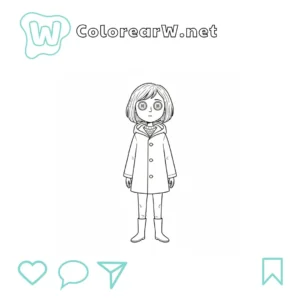 Coraline para colorear (PDF para imprimir gratis) thumbnail